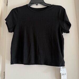 Hanky Panky Black Crop Boxy Short Sleeve T-Shirt